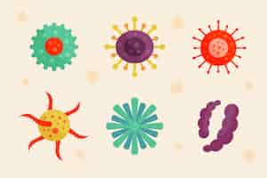 Free vector flat virus collection