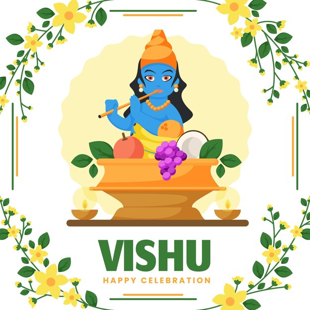 Flat vishu illustration