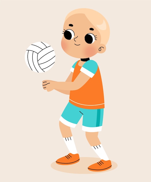 Free vector flat volleyball cartoon illustration