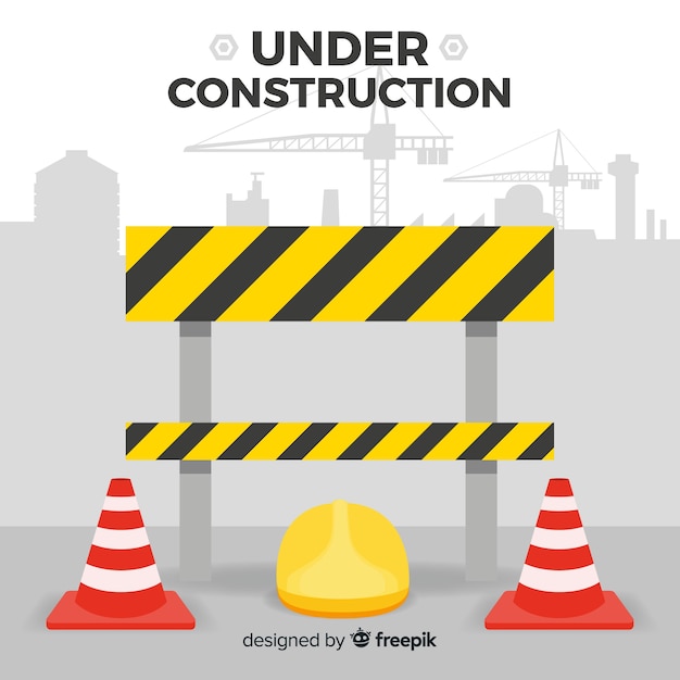 Flat warning construction sign background