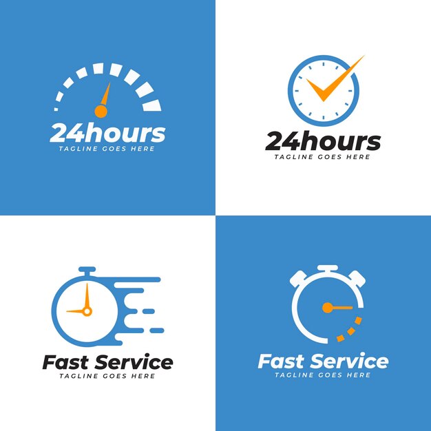 Flat watch logo collection