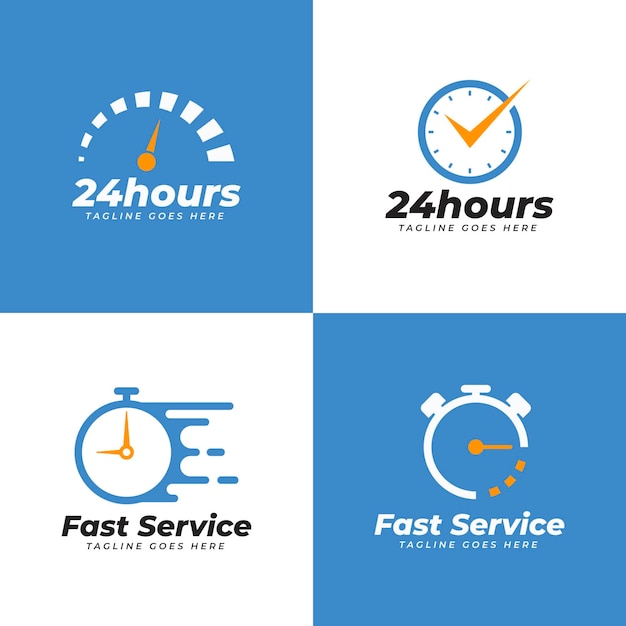Flat watch logo collection