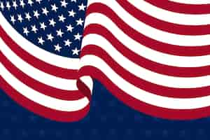 Free vector flat waving american flag background