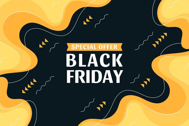 Flat wavy black friday background