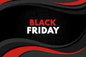 Free vector flat wavy black friday background