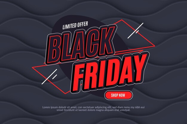 flat wavy black friday background