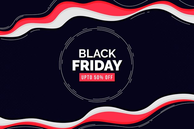 Flat wavy black friday background