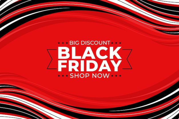 Flat wavy black friday background