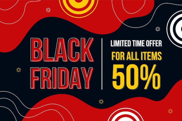 Free vector flat wavy black friday background