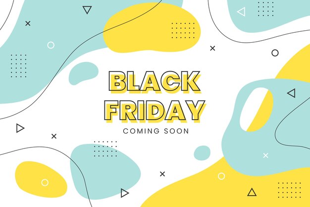 Flat wavy black friday background