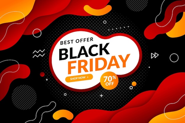 Free vector flat wavy black friday background