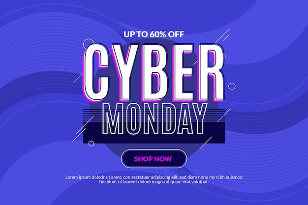 Free vector flat wavy cyber monday background