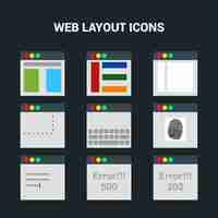 Free vector flat web layout icons