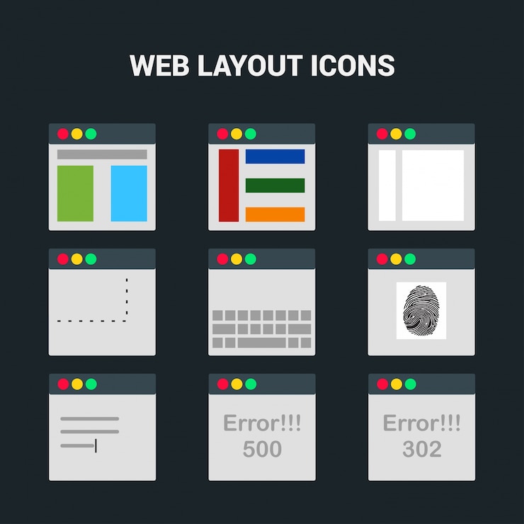 Free Vector flat web layout icons