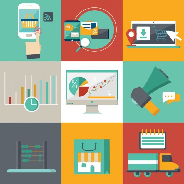 Free Vector flat web shop elements