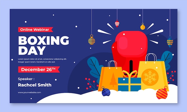 Flat webinar template for boxing day sales