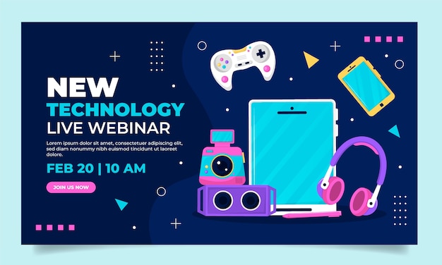 Flat webinar template for electronics business store Circuit Diagram