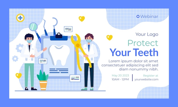 歯科医院ビジネスのためのフラットウェビナーテンプレート