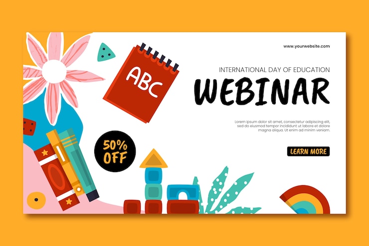 Free Vector flat webinar template for international day of education