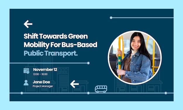 Free vector flat webinar template for public transportation and transit