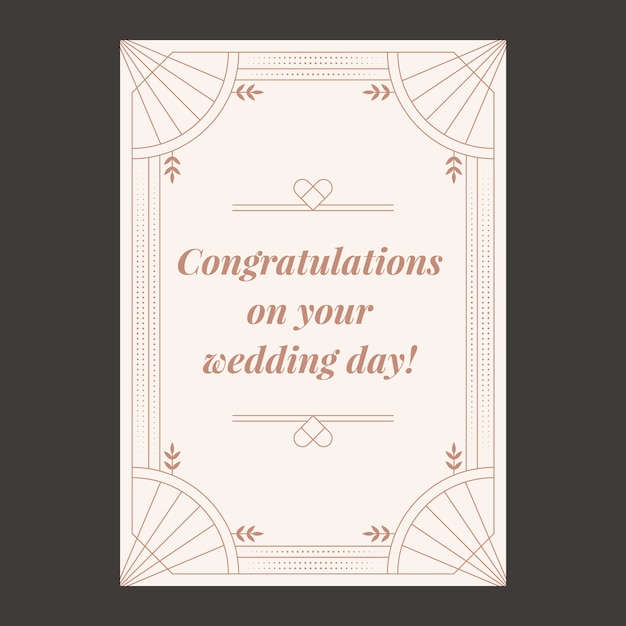 Flat wedding congratulations card