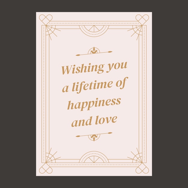 Плоская свадебная поздравительная открытка