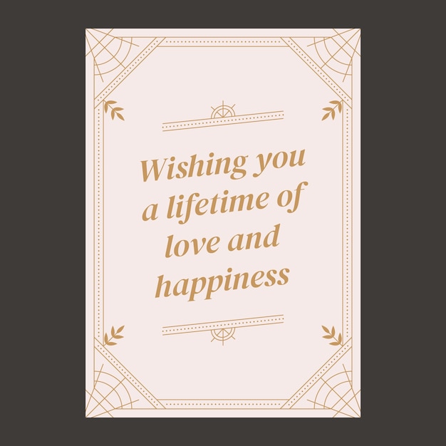 Free vector flat wedding congratulations card