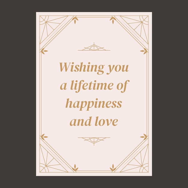 Free vector flat wedding congratulations card