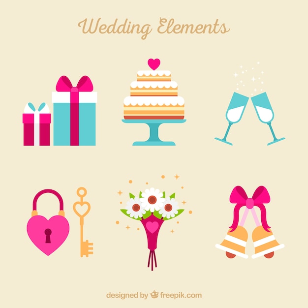 Flat wedding elements