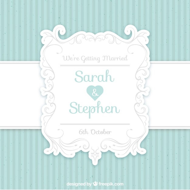 Flat wedding invitation in simple style