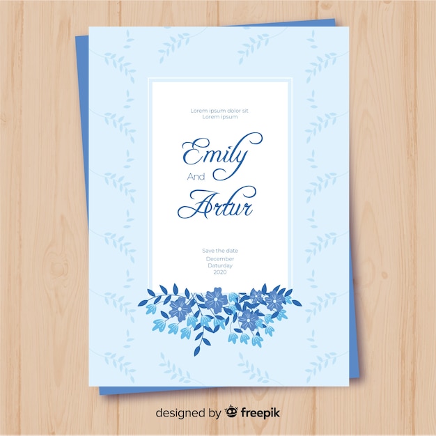 Flat wedding invitation template