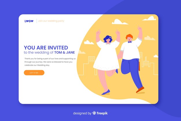 Flat wedding landing page template