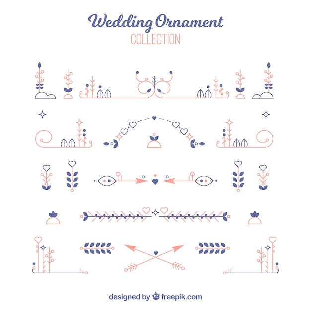 Flat wedding ornament collection