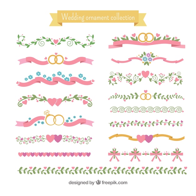 Flat wedding ornament collection