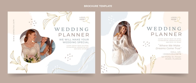 Modello di brochure per pianificatore di matrimoni piatto