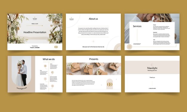 Flat wedding presentation template