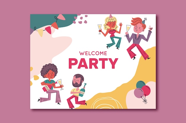 Flat welcome party photocall template