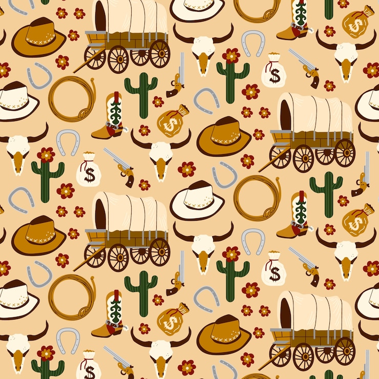 Free Vector flat western pattern design
