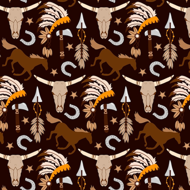 Free vector flat western pattern design