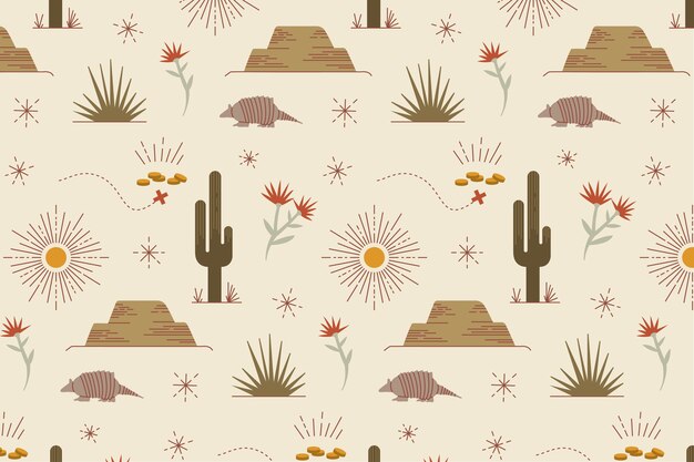 Flat western pattern design