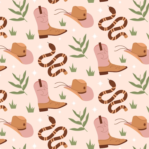 Free vector flat western pattern