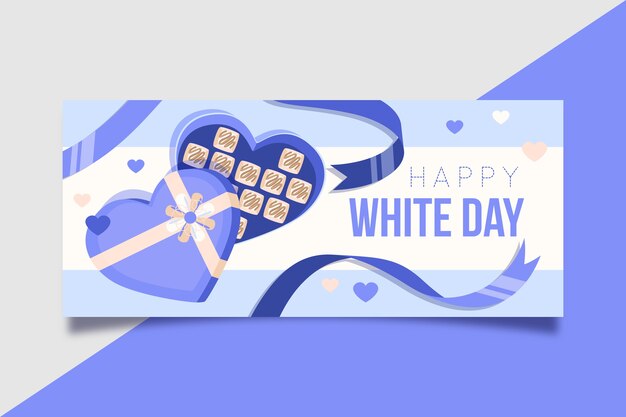 Flat white day horizontal banner