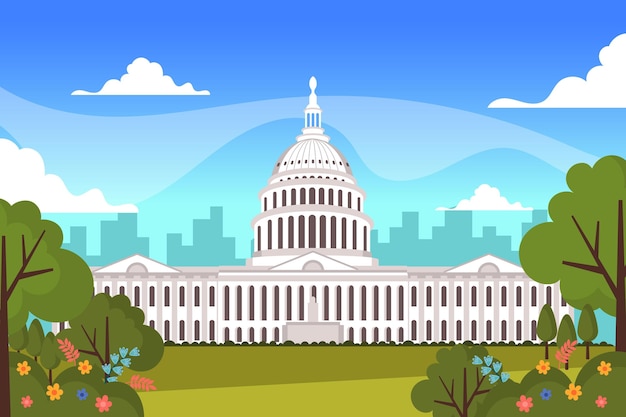 Free vector flat white house illustration