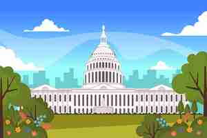 Free vector flat white house illustration