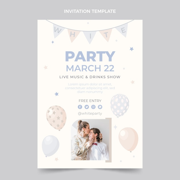 free-vector-flat-white-party-invitation-template