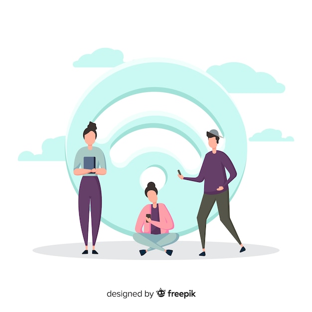 Free vector flat wifi concept