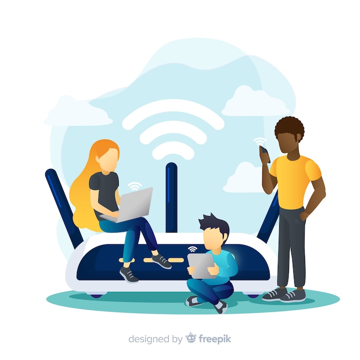 Free Vector flat wifi concept