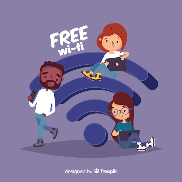 Бесплатное векторное изображение Концепция плоского wi-fi