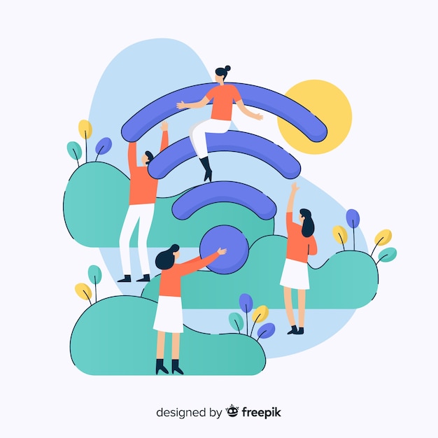 Free vector flat wifi concept