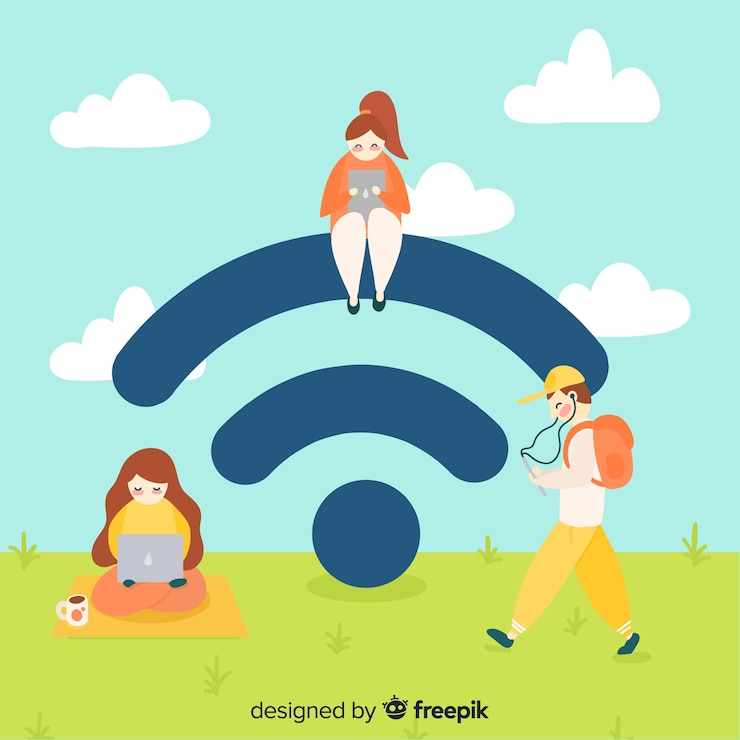 Free Vector flat wifi concept